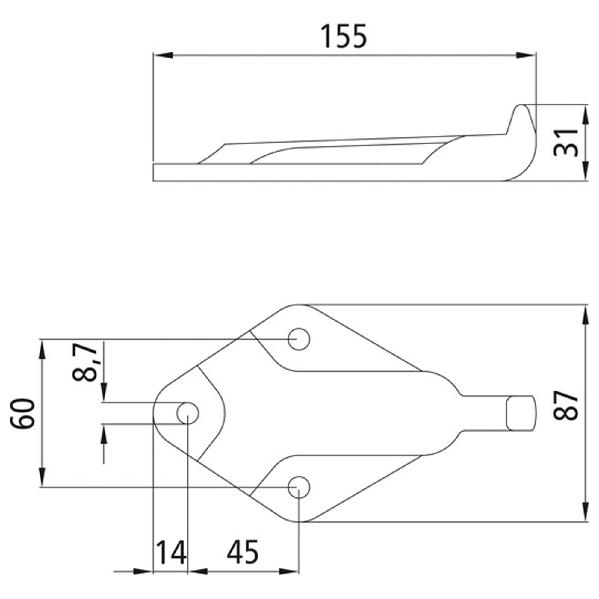 Gegenhalter 6044 für Exzenterverschluss 6043 verstellbar, Stahl verzinkt, zum Anschrauben