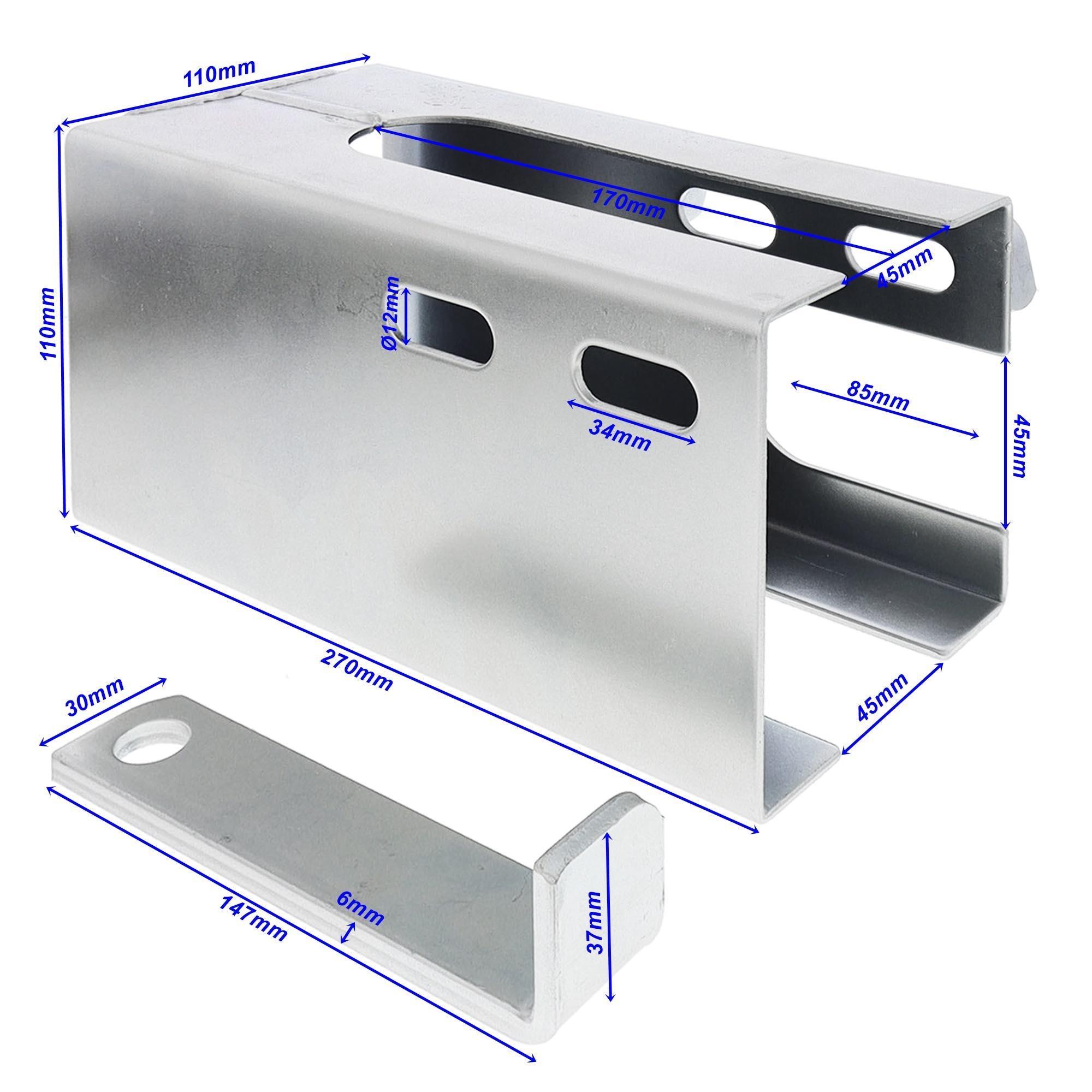 Kastenschloss für Anhänger Diebstahlsicherung mit Riegel und Schloss