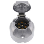 7-polige Anhänger-Steckdose Metall 12V rund