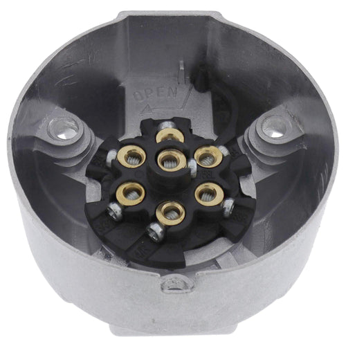 7-polige Anhänger-Steckdose Metall 12V rund TheDrive trailerteile.eu.