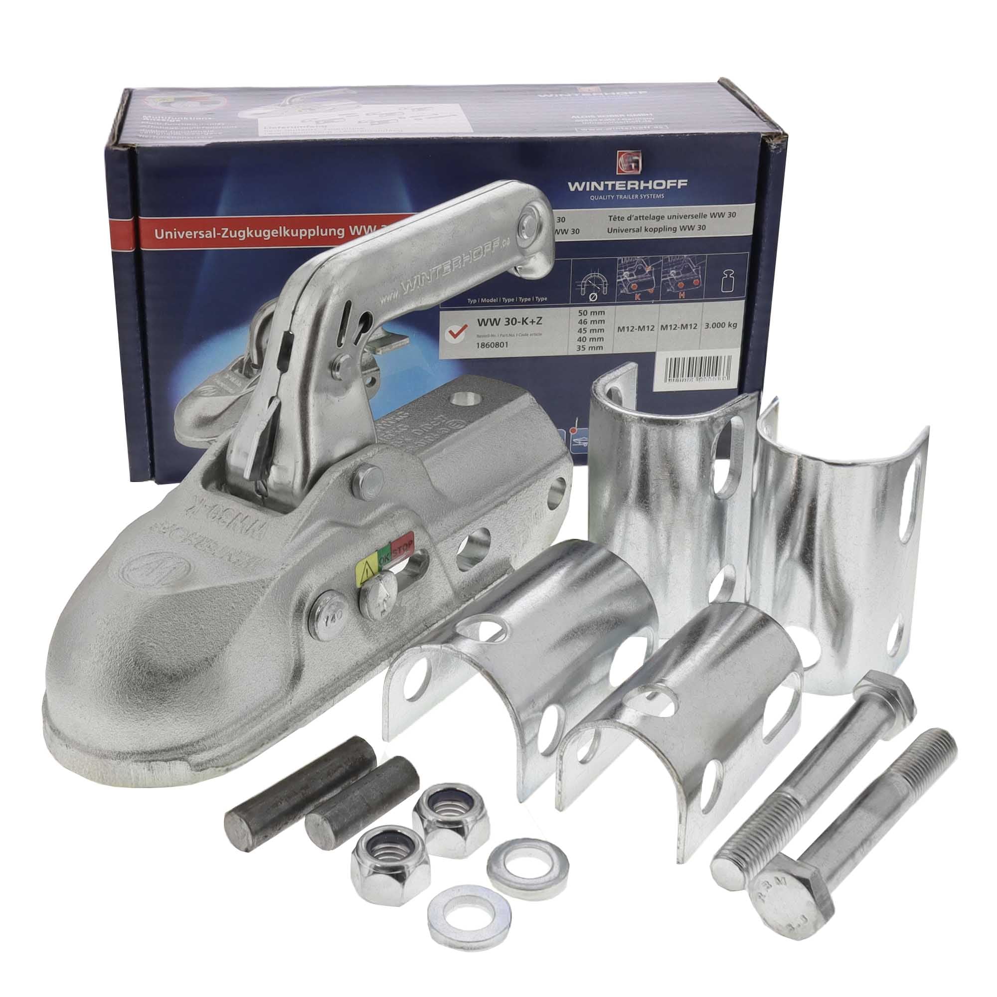 Winterhoff WW30K+Z Kugelkupplung 35/40/45-46/50-51mm 3000kg