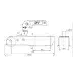 SPP ZSK-750H Kugelkupplung 50mm Vierkant 750kg