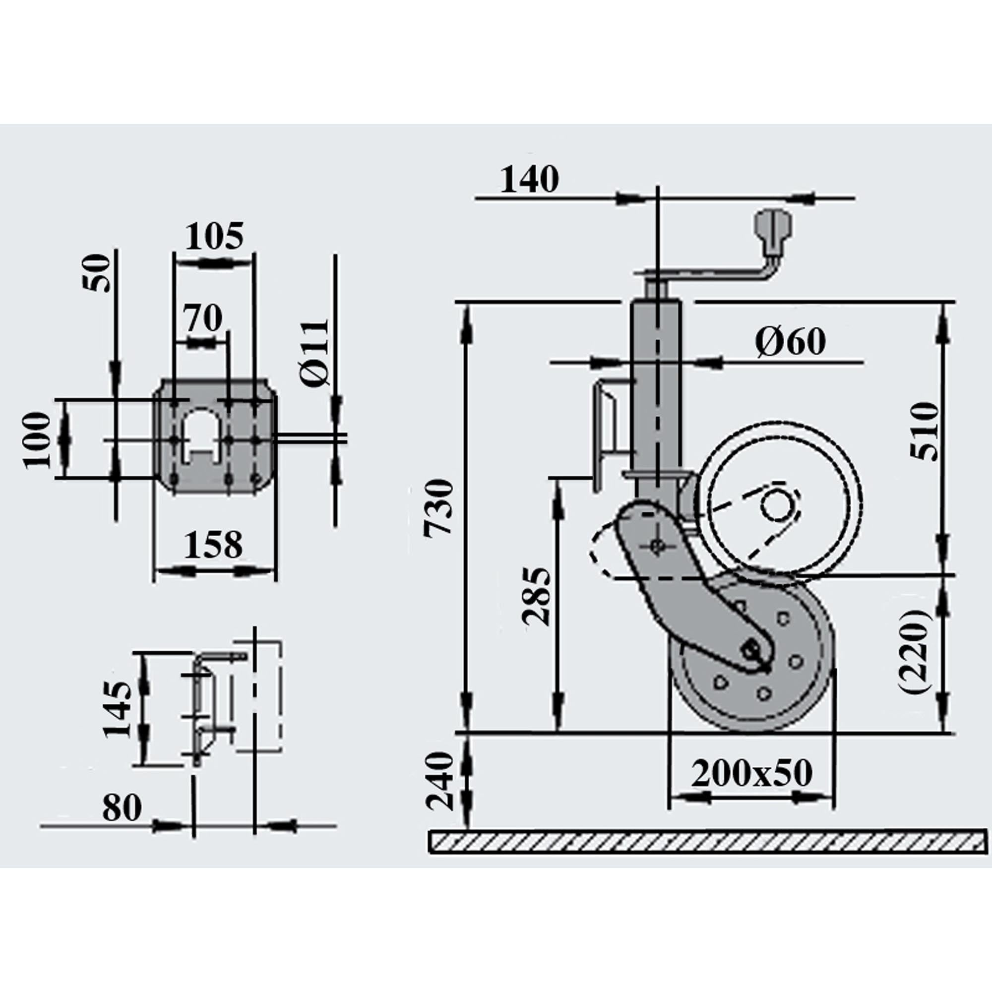 AL-KO Anhänger Automatikstützrad 500kg 1212382