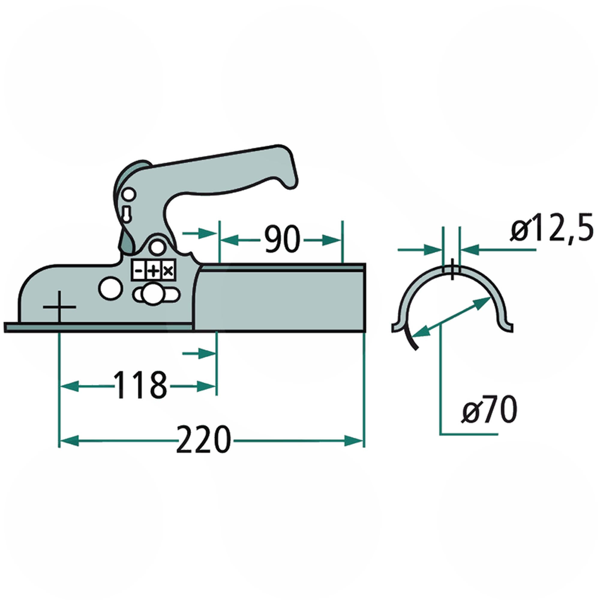 Winterhoff WW8-C Zugmaul 800KG Ø70mm Rund ersetzt EM80RGK