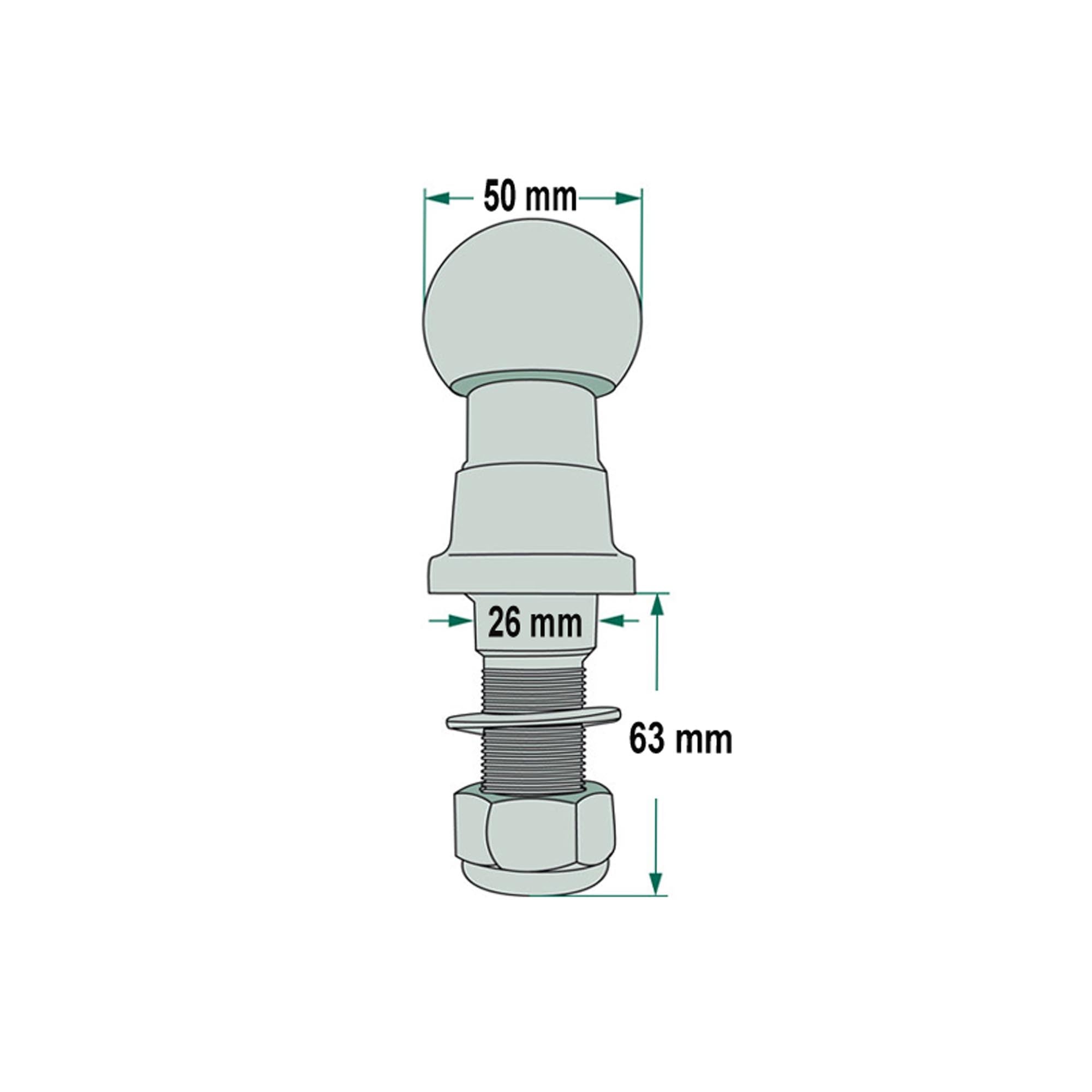 3500kg Anhänger Kugelkopf gerade M22x45mm E20