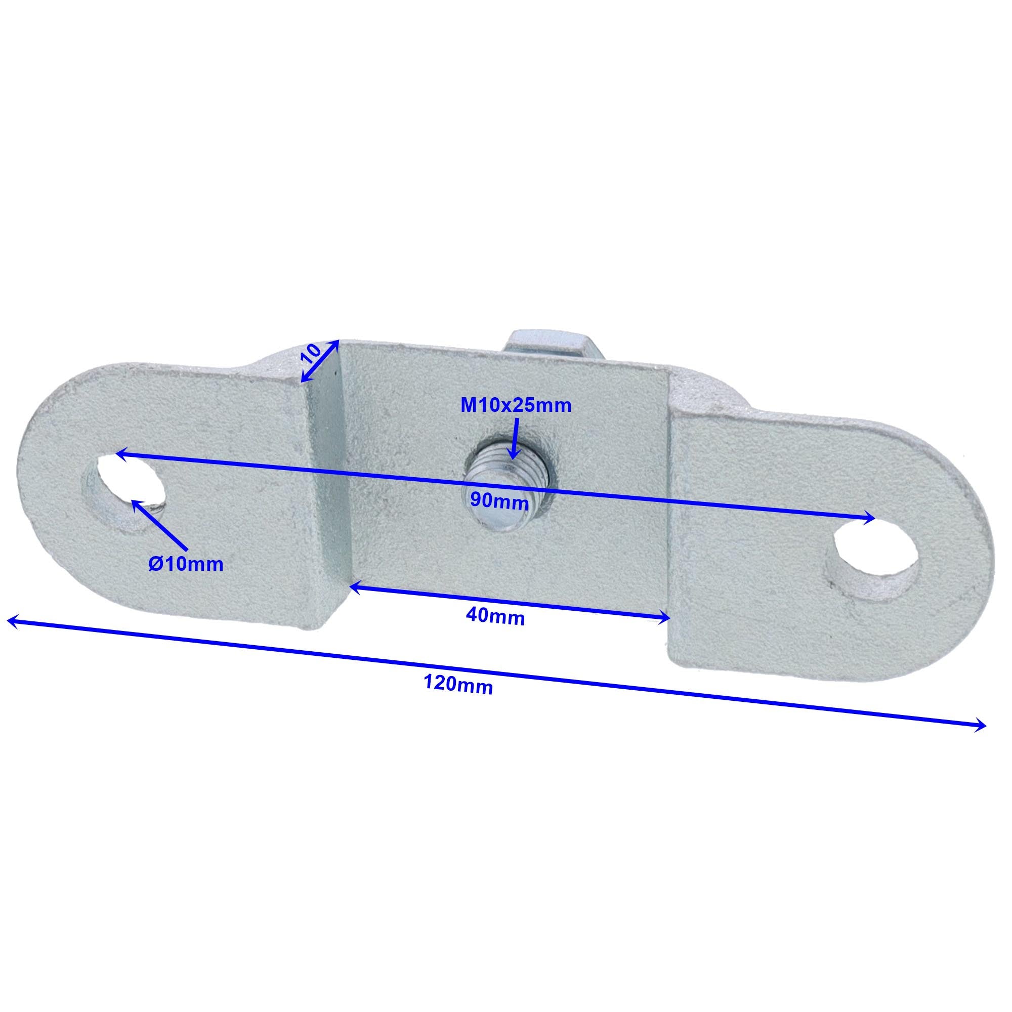 Rungenhalter f. Flacheisen vz. 10x40 mit Stellschraube 10x25