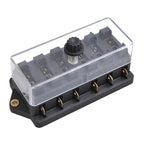 6-Fach ATO / ATC Sicherrungshalter mit Deckel schraubbar