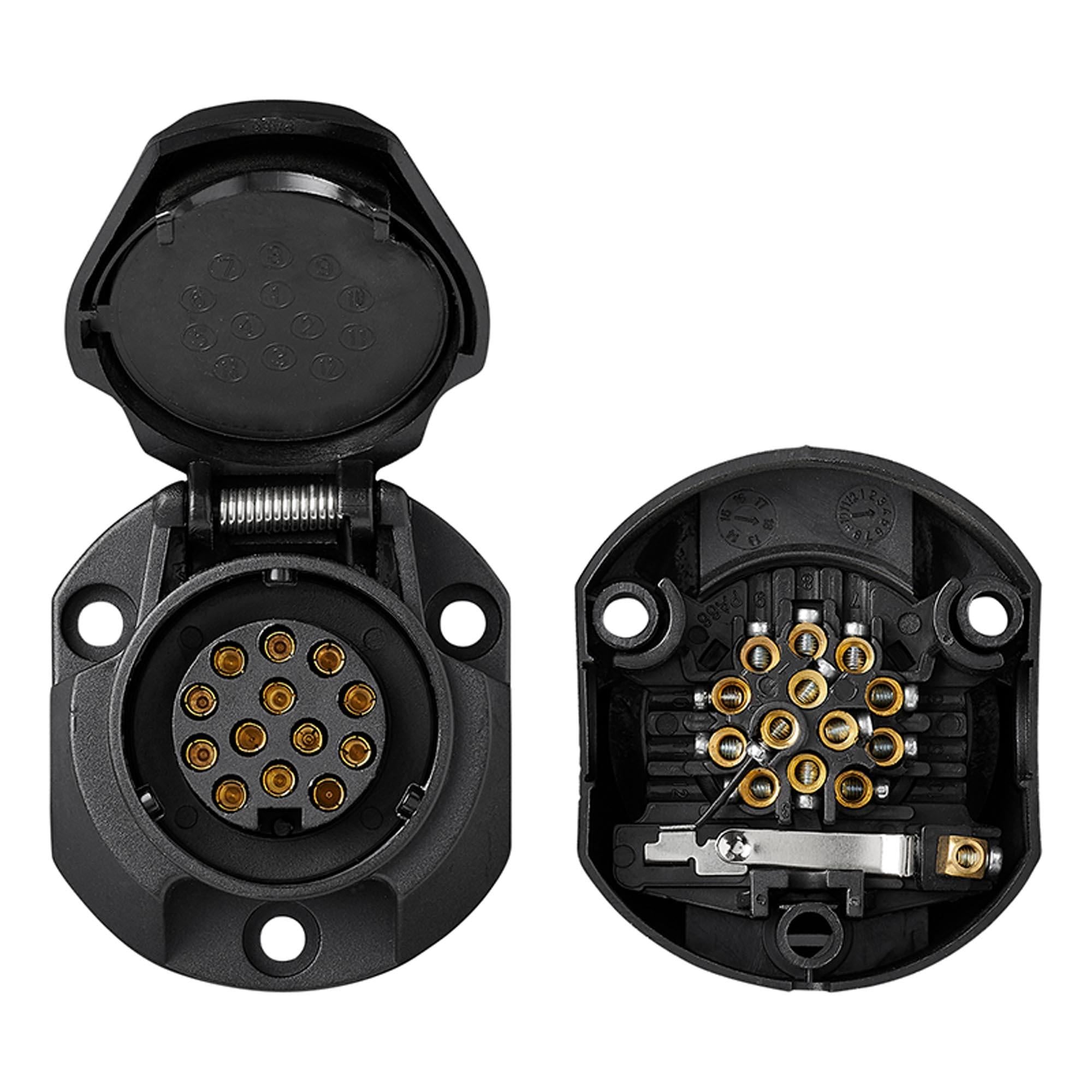 13-polige Anhänger-Steckdose Kunststoff 12V NSL-Abschaltung