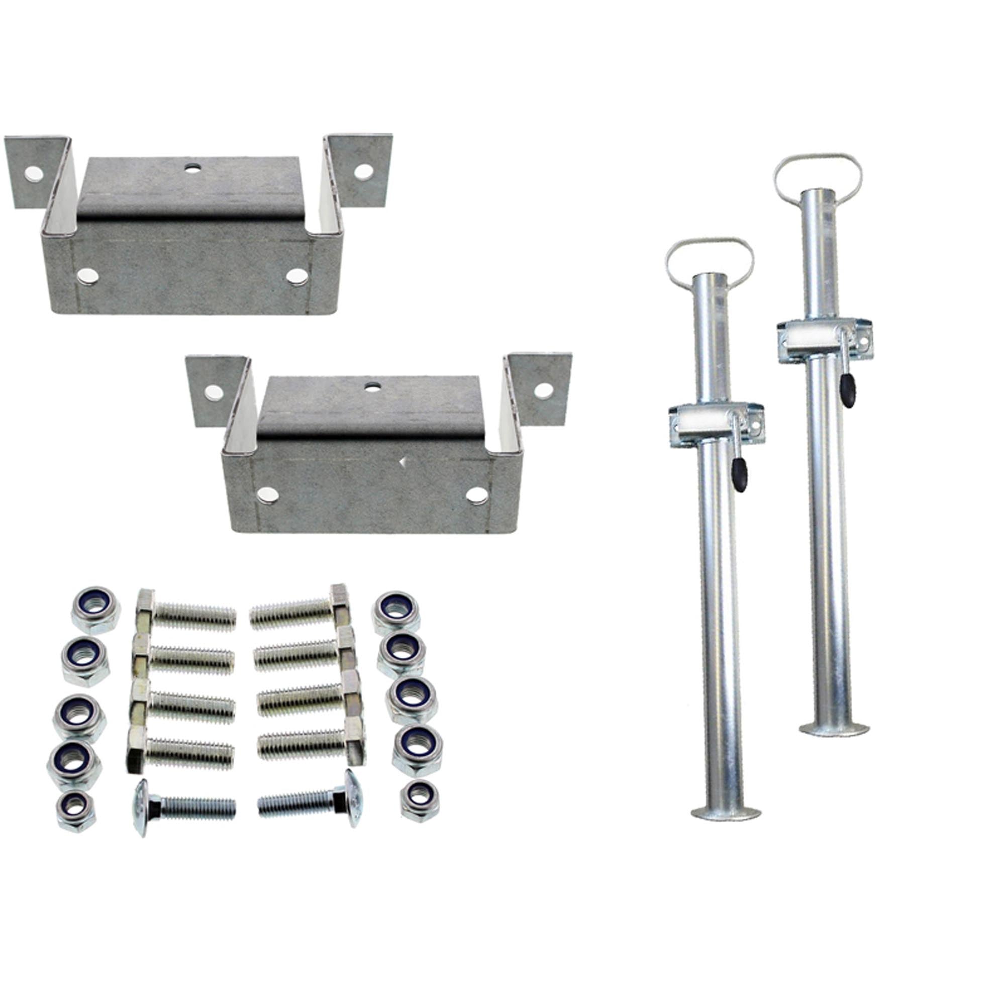 STEMA Set 2 - 2x Halter 1x Schraubensatz 2x Klemmhalter 2x Stütze 600mm