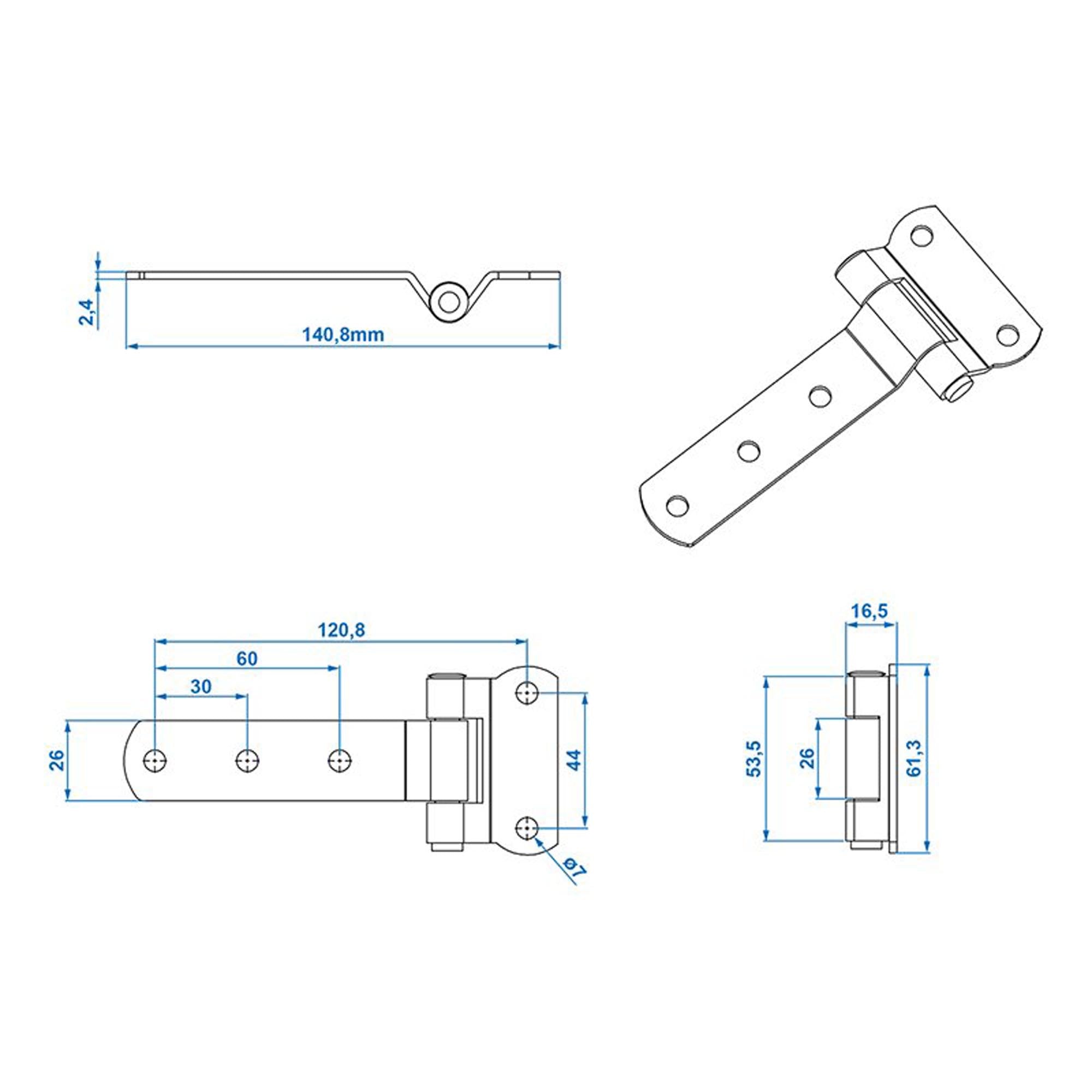 Anhänger Türscharnier 143x61mm
