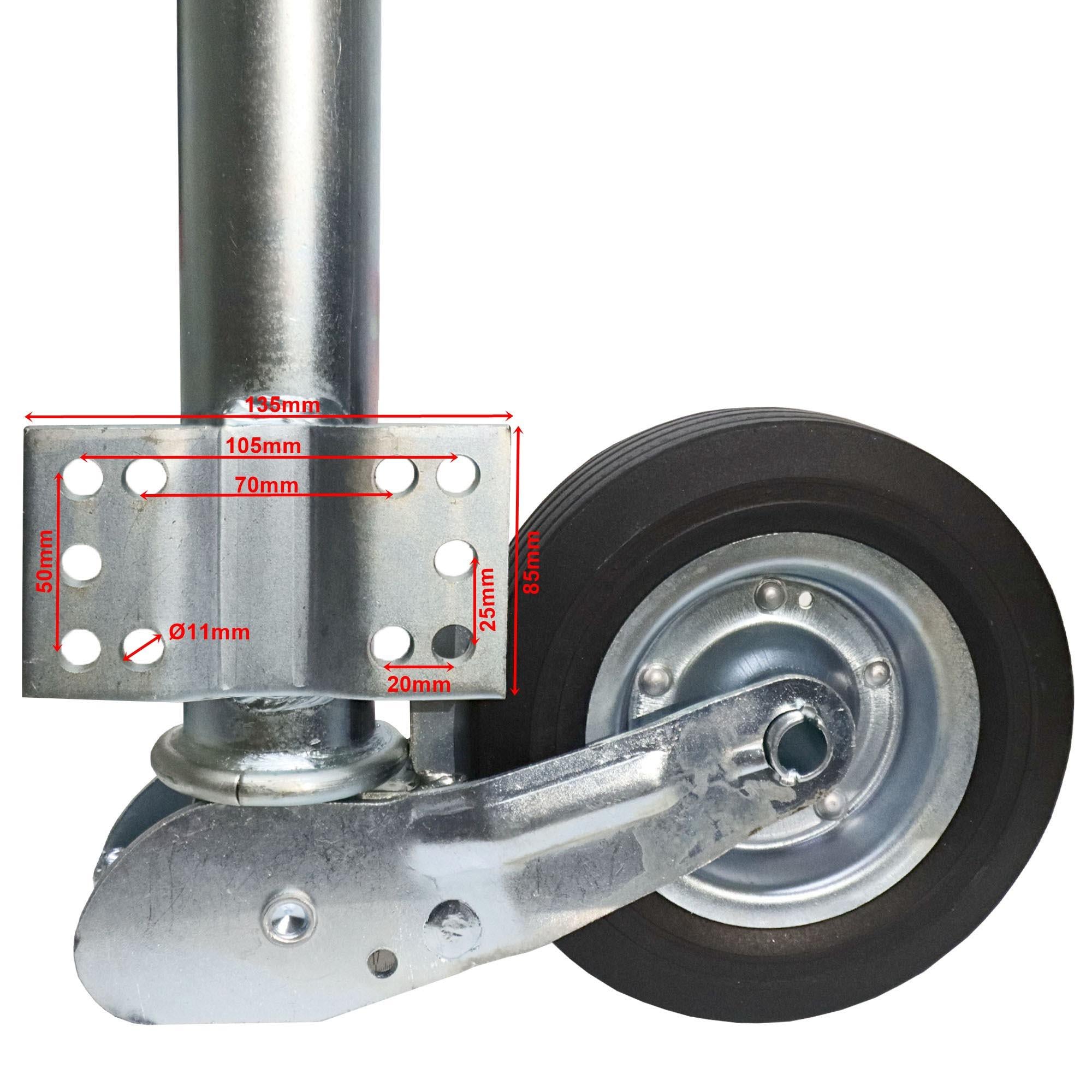 Automatik-Stützrad 60mm, 400kg Stützlast Flansch 0mm TheDrive trailerteile.eu.