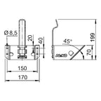 ALKO Halter für Unterlegkeil UK36 verzinkt