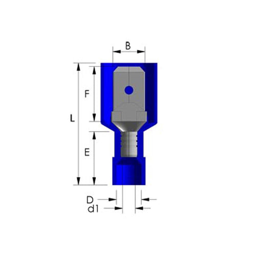 100x Kabelschuhe für Abzweigverbinder blau 1,5-2,5mm AE Industries trailerteile.eu.