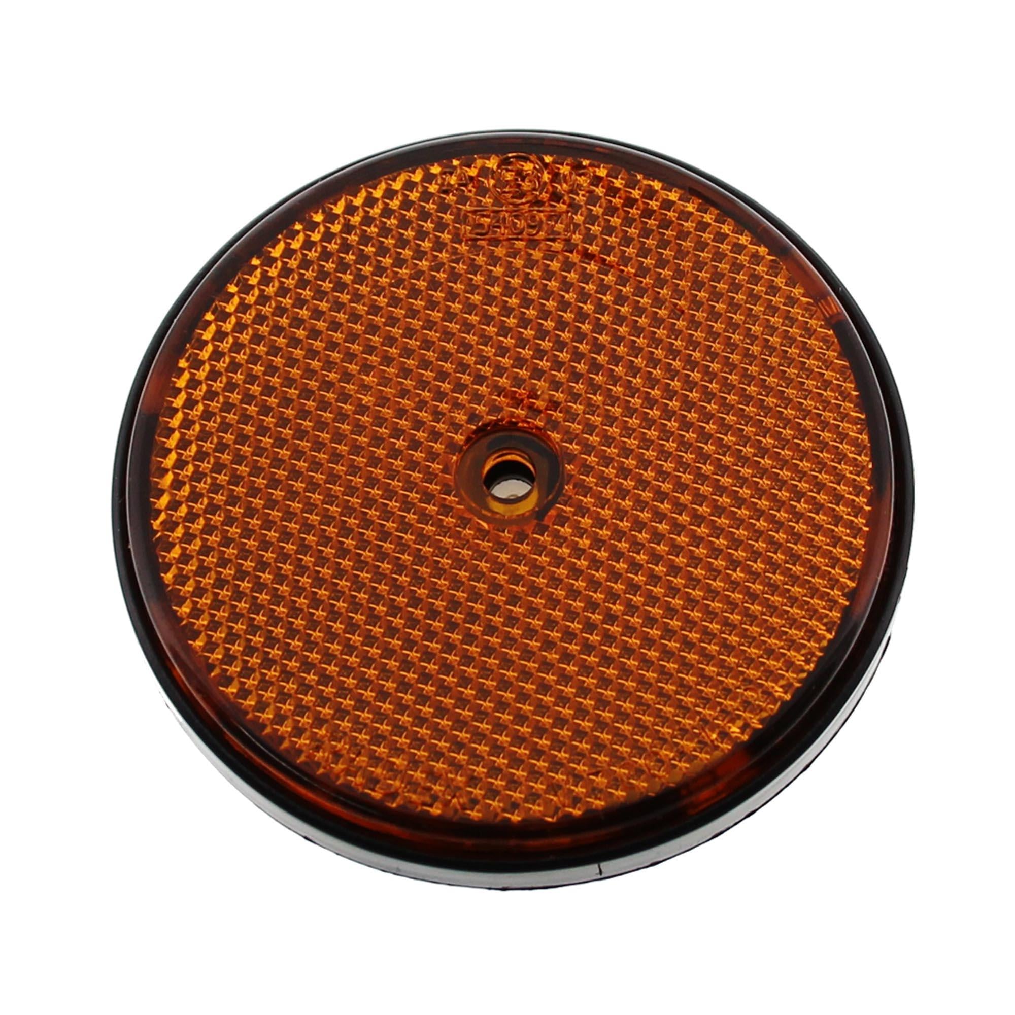 Reflektor ORANGE Ø 85mm rund zum Anschrauben