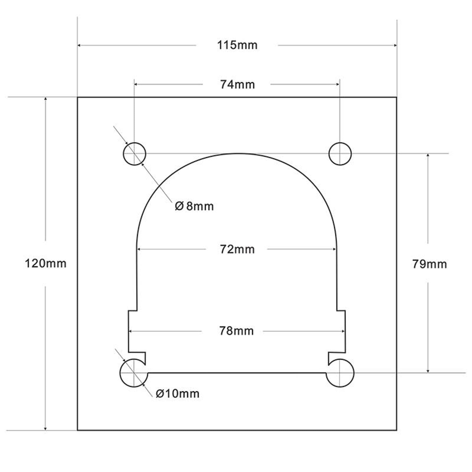 Gegenplatte für Zurrmulde einfach 120x115mm