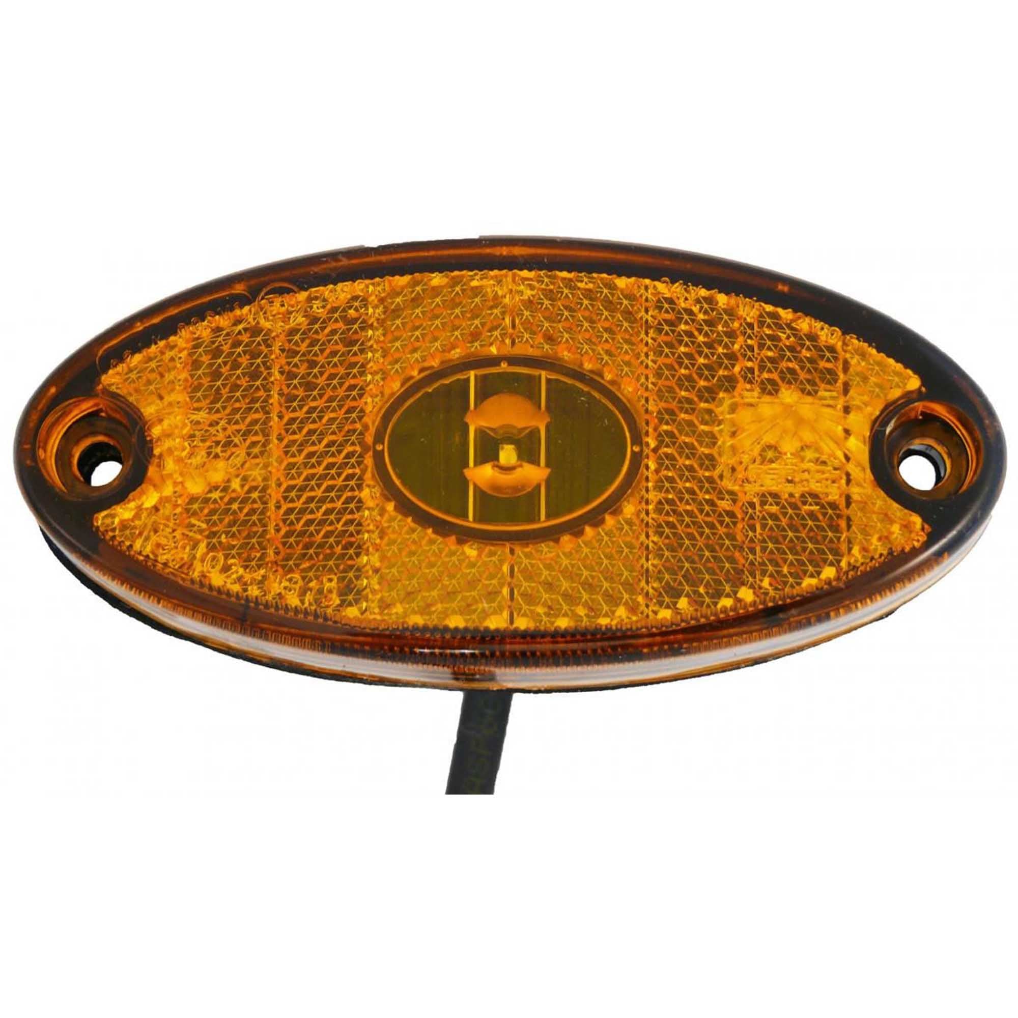 Aspöck 12V Flatpoint II LED Seitenmarkierungsleuchte gelb 1m DC-Kabel