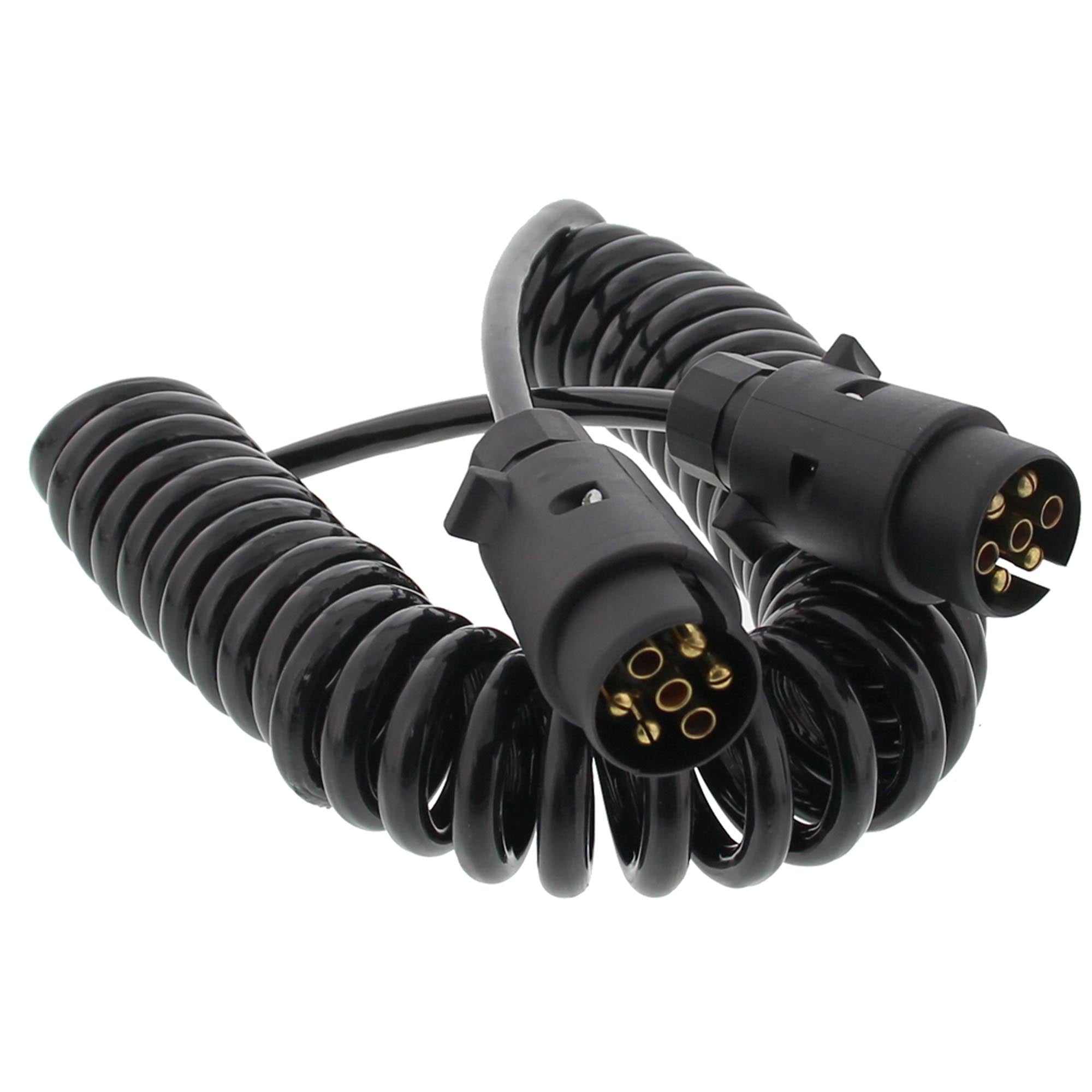 7-poliges Spiralkabel 5M mit 2x Stecker  PVC