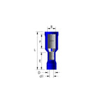 100x Rundsteckhülsen blau 1,5-2,5mm² 300V