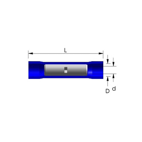 100x Stoßverbinder blau 1,5-2,5mm² 600V AE Industries trailerteile.eu.
