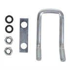 U-Bügel "lange Ausführung" 150° abgewinkelt mit Platte und Muttern 800daN