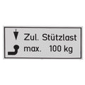 Stützlast-Aufkleber max. 100kg 65x30mm Bünte trailerteile.eu.