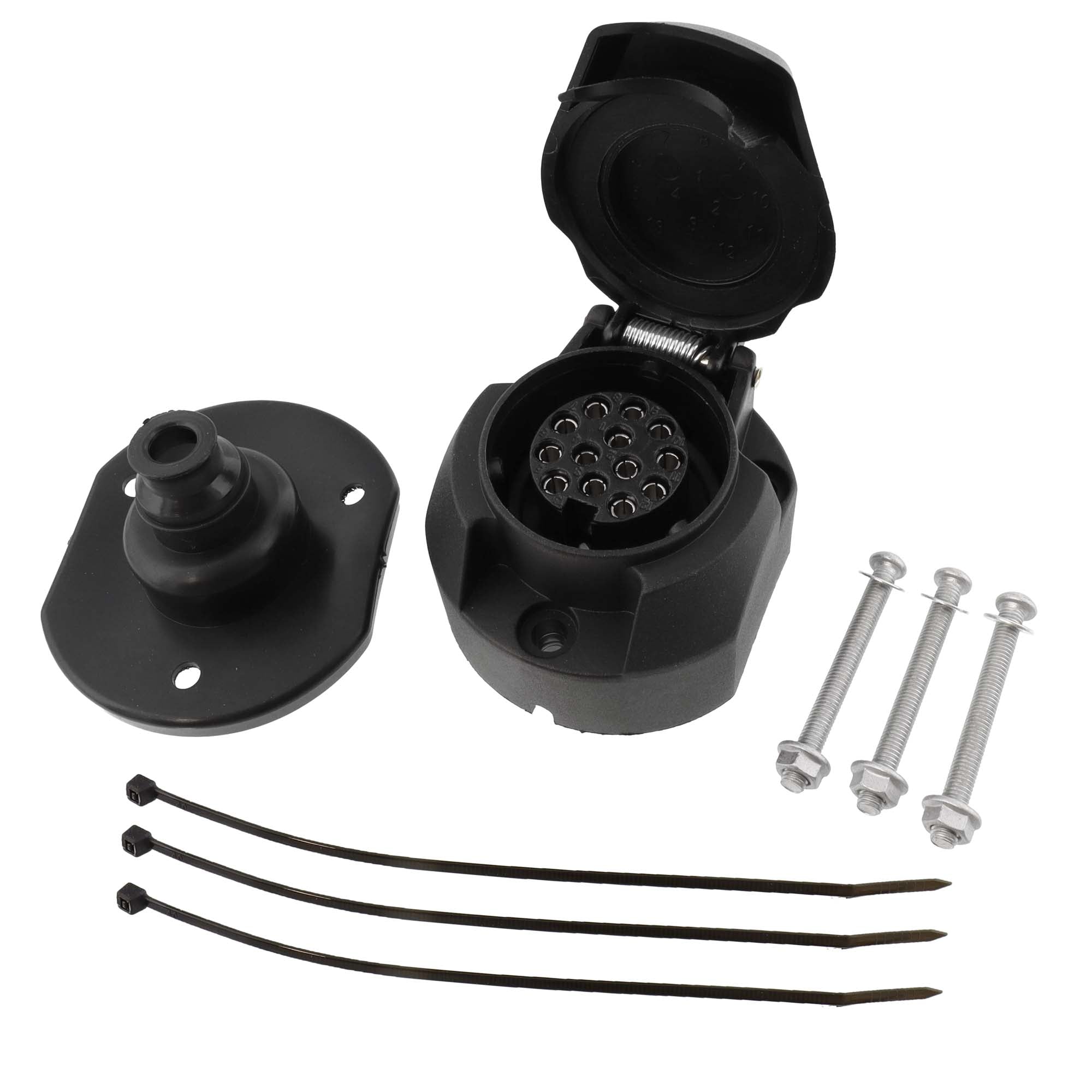 13-poliges Anhänger-Steckdosen Set Kunststoff 12V mit NSL-Abschaltung