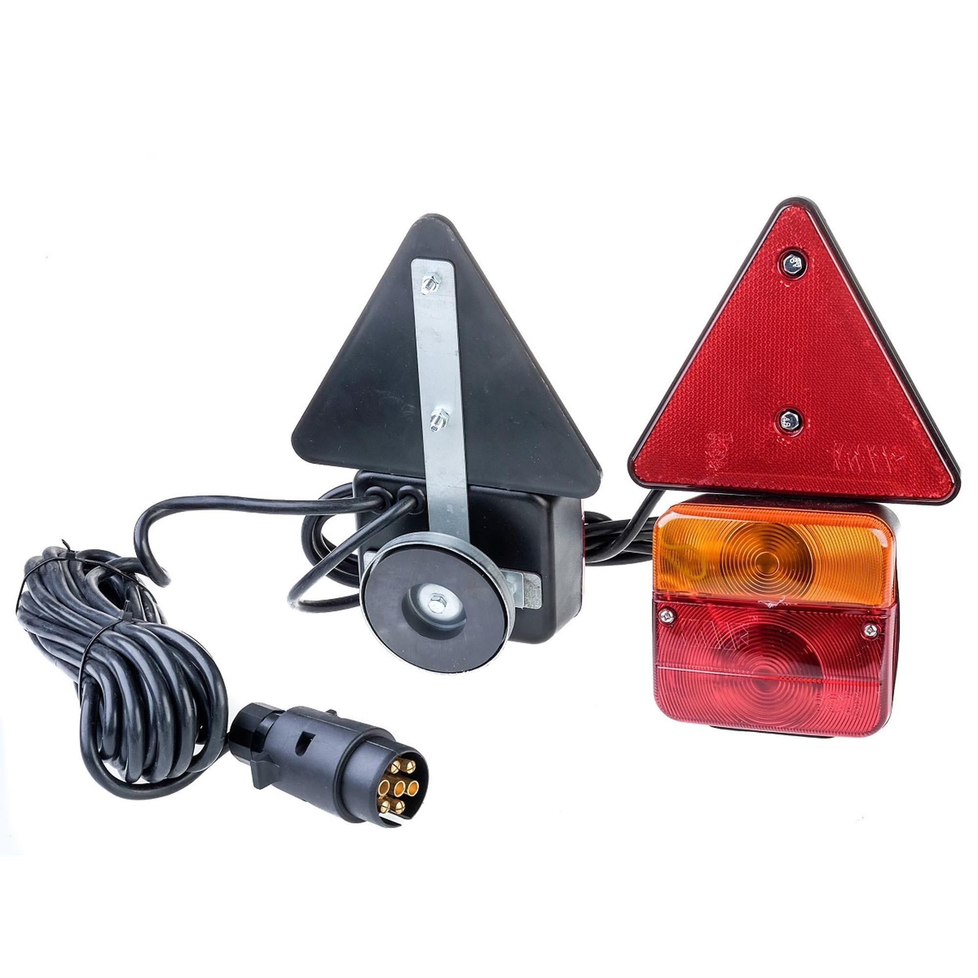 12V Anhänger Rückleuchten Set mit Magnethalterung und Rückstrahler