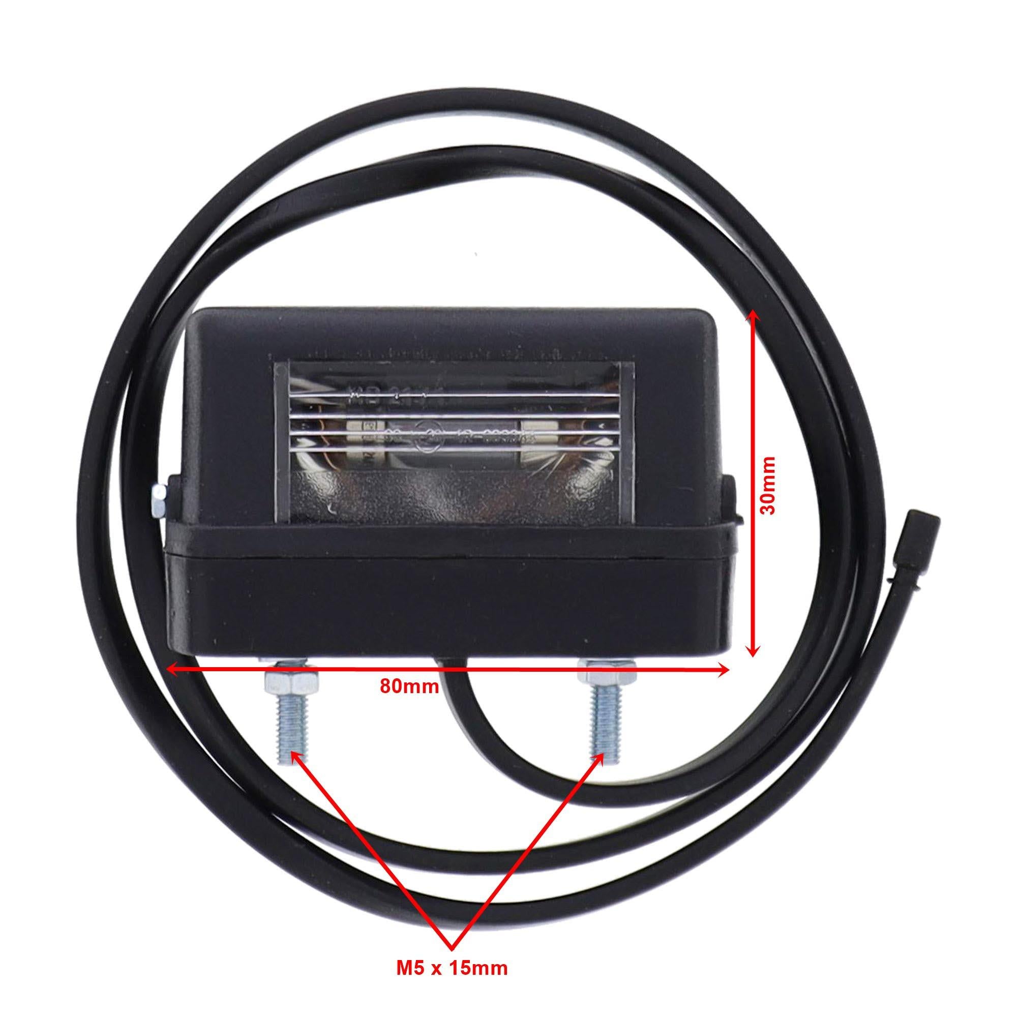 Aspöck Regpoint small Kennzeichenleuchte mit 0,8 m DC-Leitung