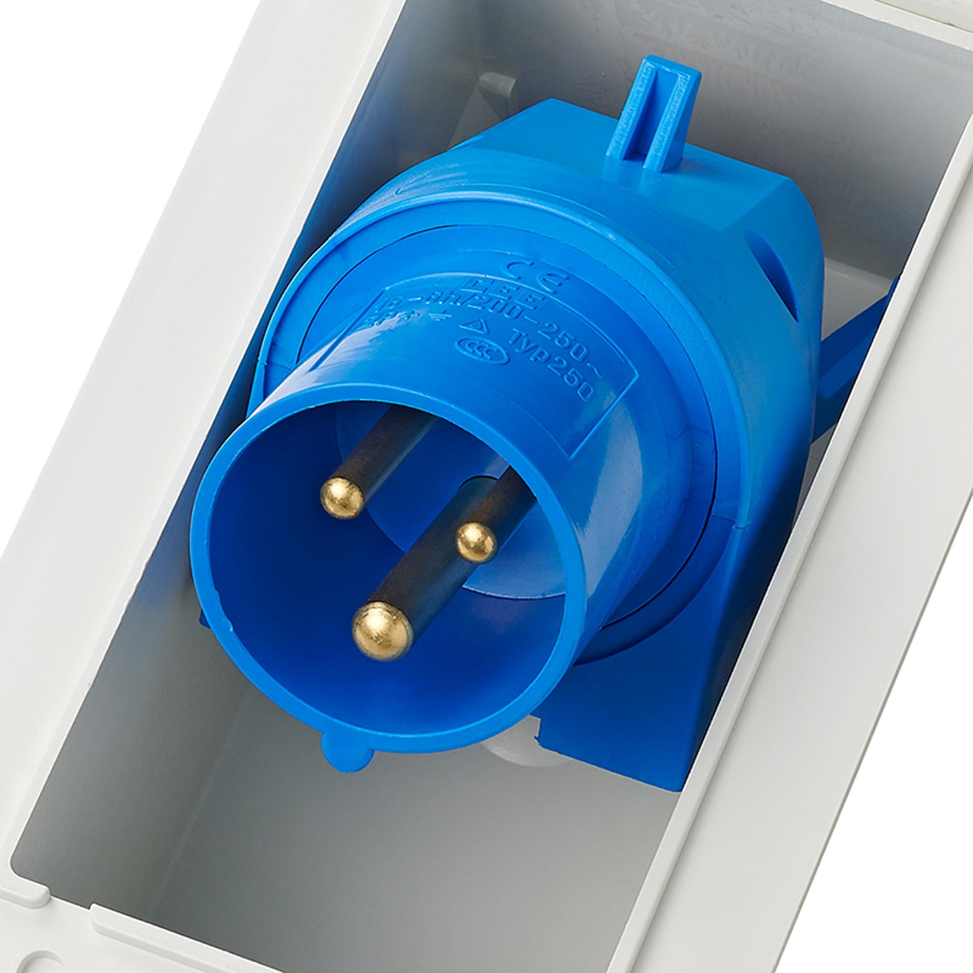 CEE-Einspeisestecker Einbau rechteckig