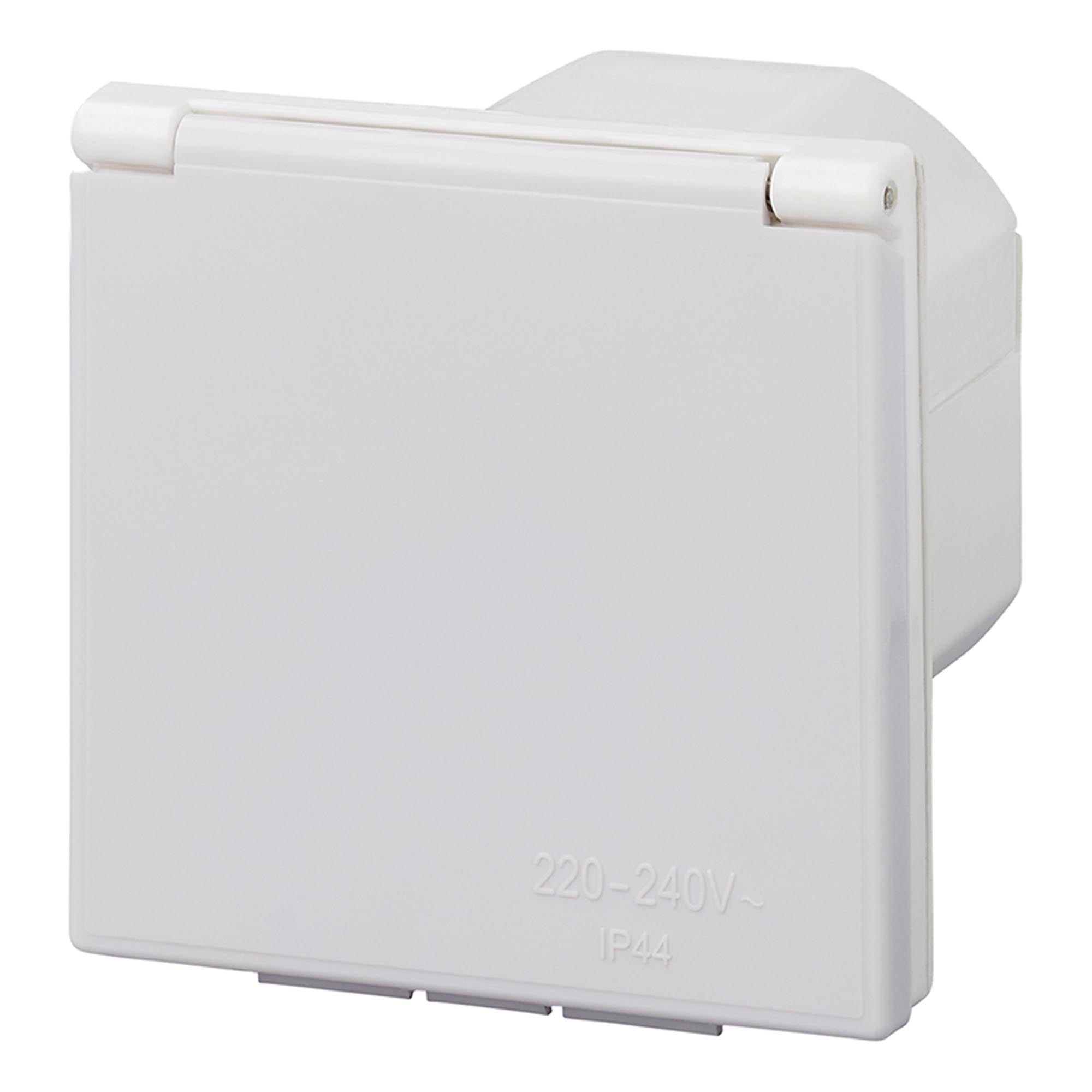 CEE-Einspeisestecker Einbau eckig weiss