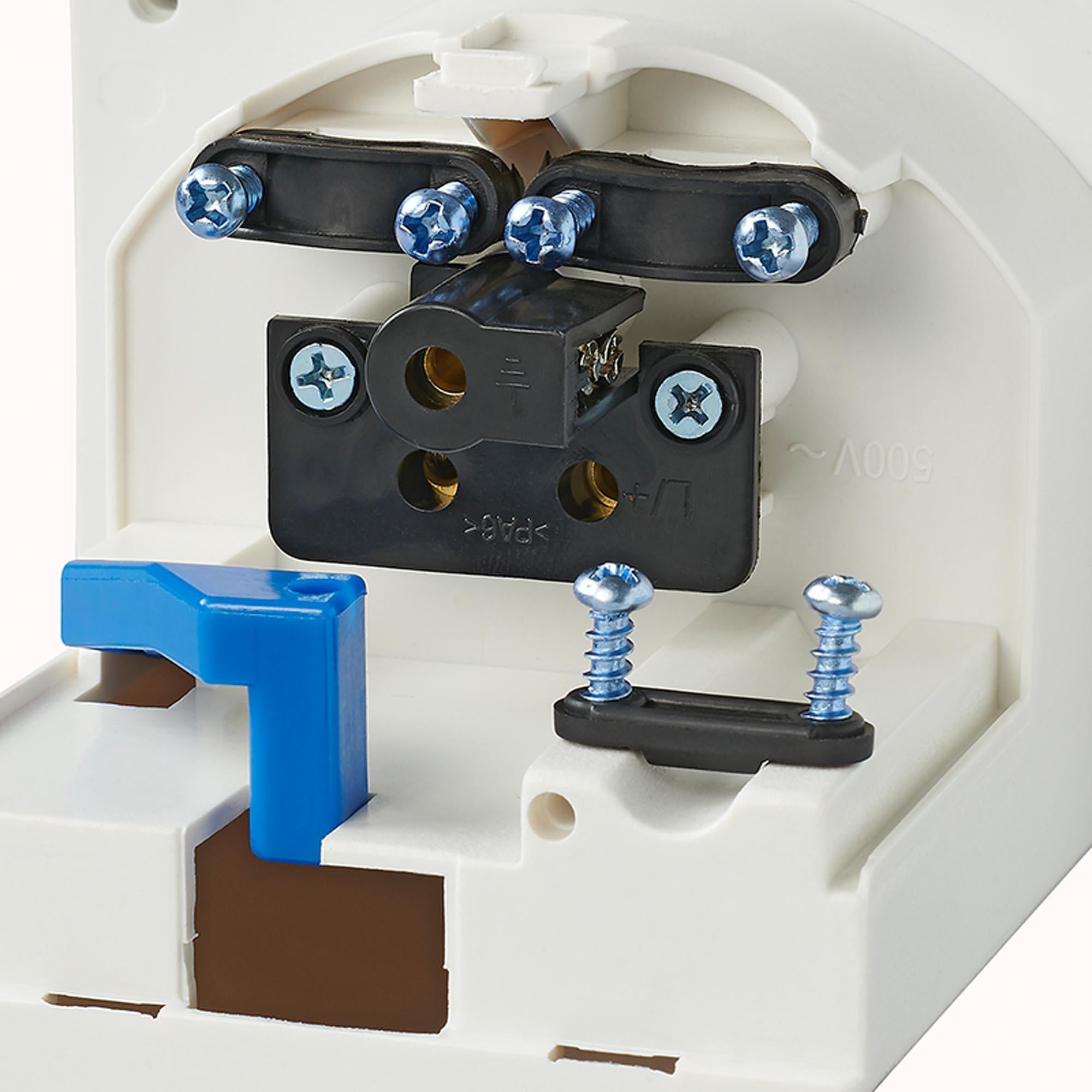 CEE-Einspeisestecker Einbau eckig weiss