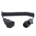 Anhänger Spiral-Verlängerungskabel Stecker/Dose 13-polig mit 13-adrigen Kabel