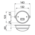 Aspöck Innenleuchte Inpoint Schwarz 122mm mit Schalter 29-8200-007