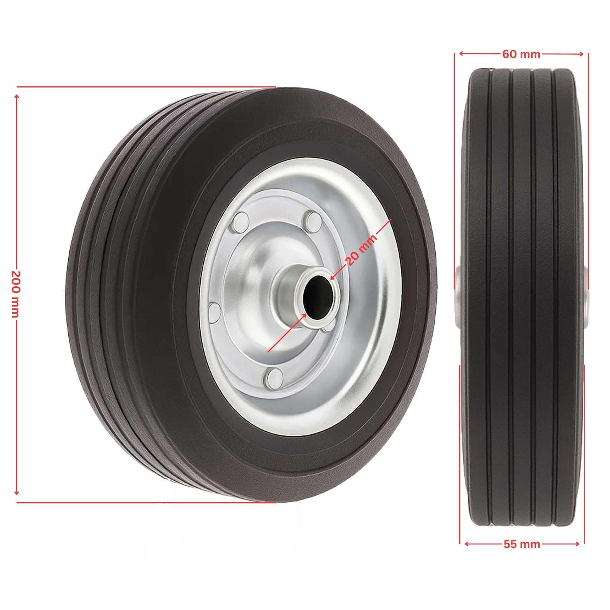 Ersatzrad 200x60mm für Anhänger Stützrad 400kg TheDrive trailerteile.eu.