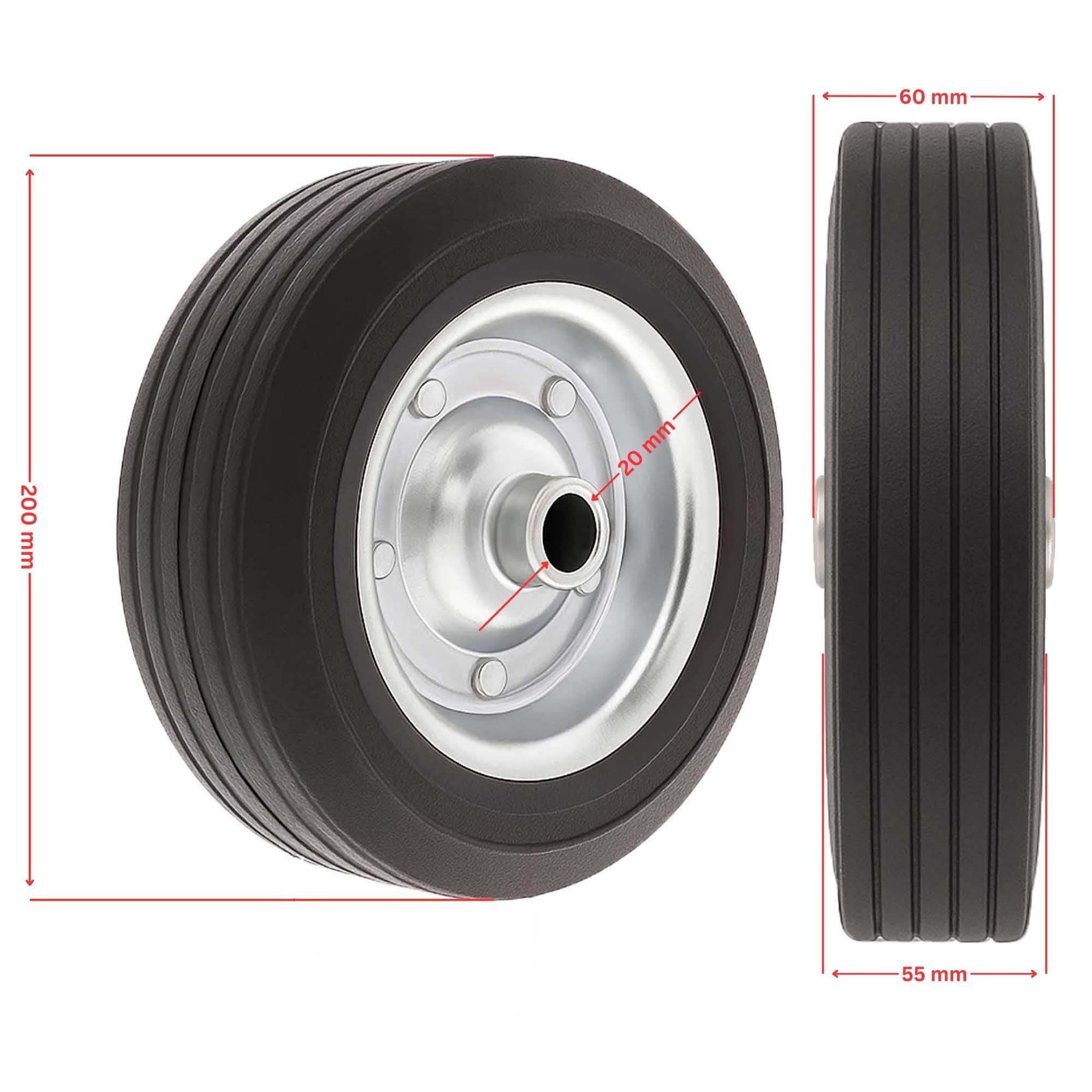 Ersatzrad 200x60mm für Anhänger Stützrad 400kg