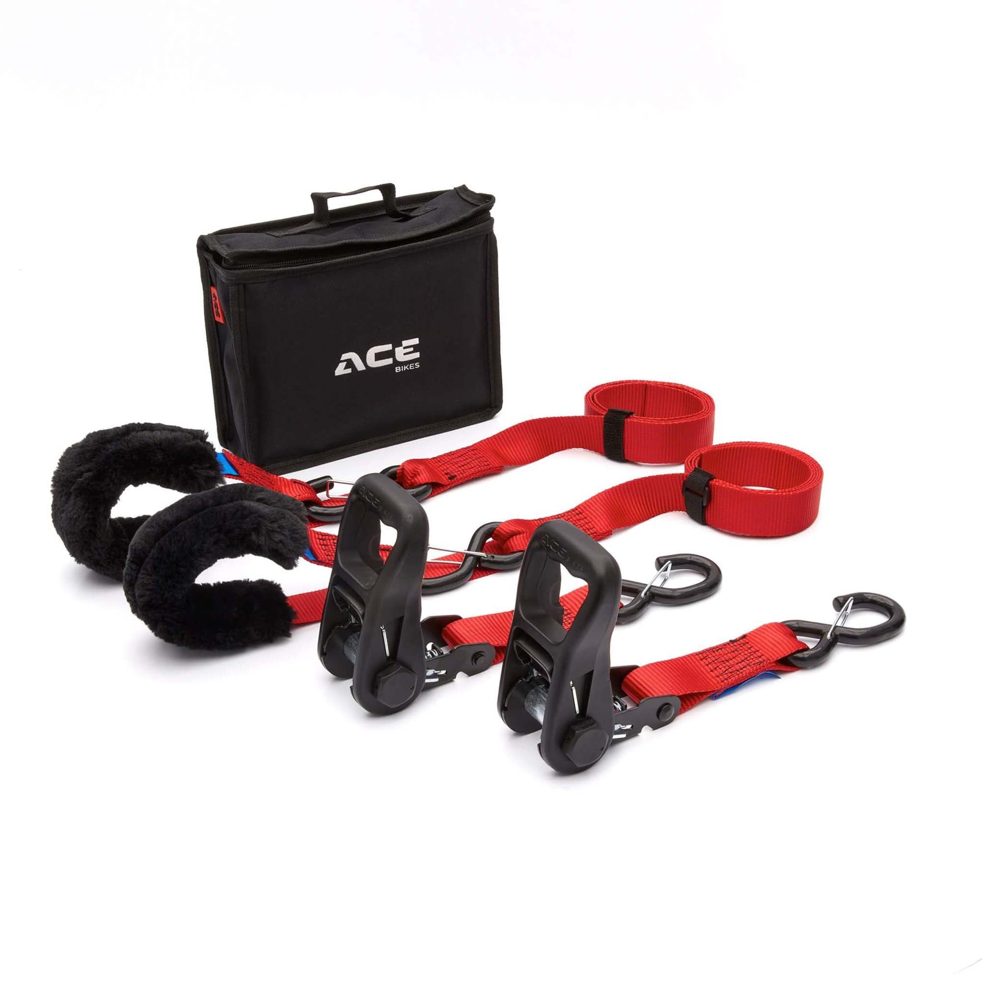 Acebikes Ratchet Premium Deluxe Motorrad Zurrgurtsatz mit Ratsche 900daN L:197cm B:35mm