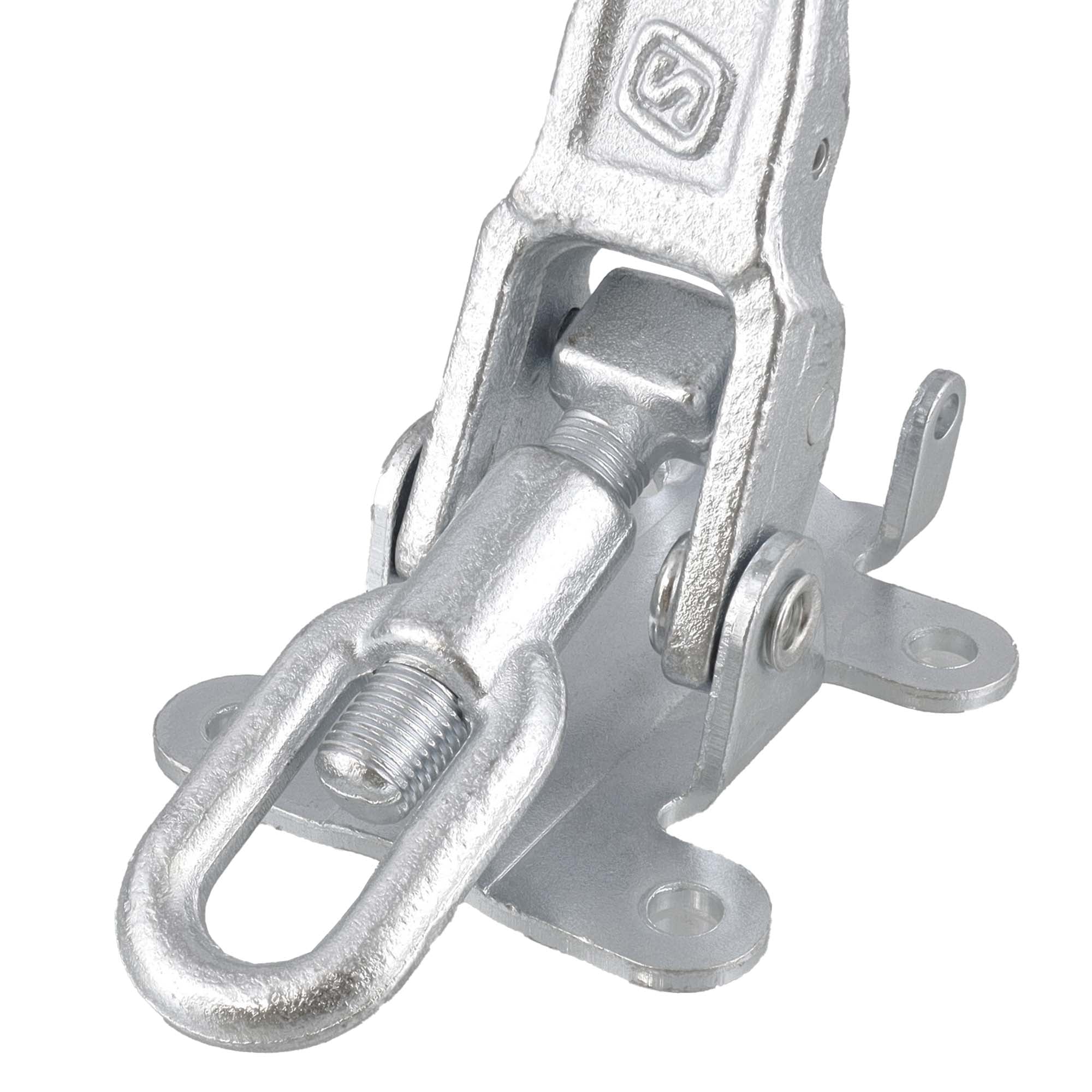 2x Exzenterverschluss 6043 verstellbar mit Gegenhalter 6044, Stahl verzinkt, zum Anschrauben