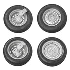 Ersatzradhalter für PKW Anhänger mit U-Bügeln und Schraubsatz | 4 / 5 Loch Felgen