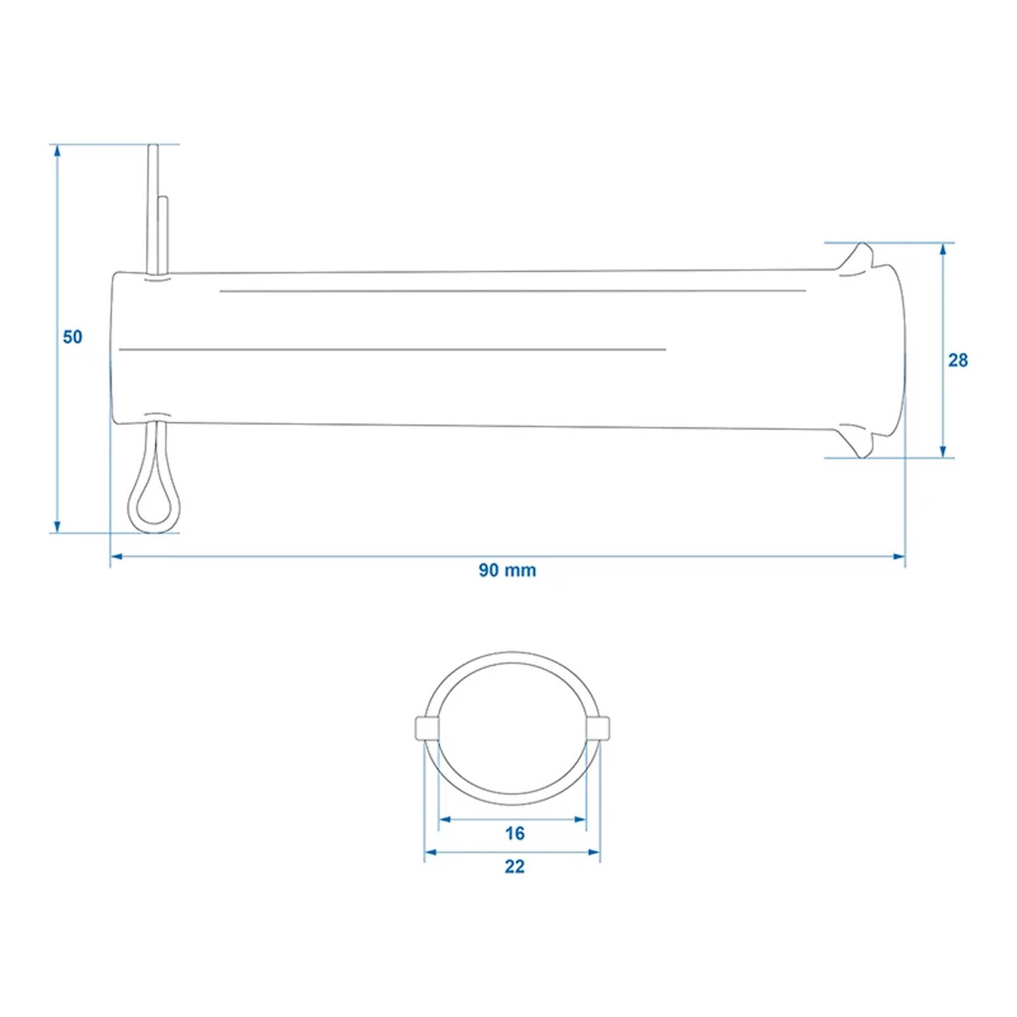 Achse mit Splint für Stützrad 48mm Ø20mm x 85mm TheDrive trailerteile.eu.
