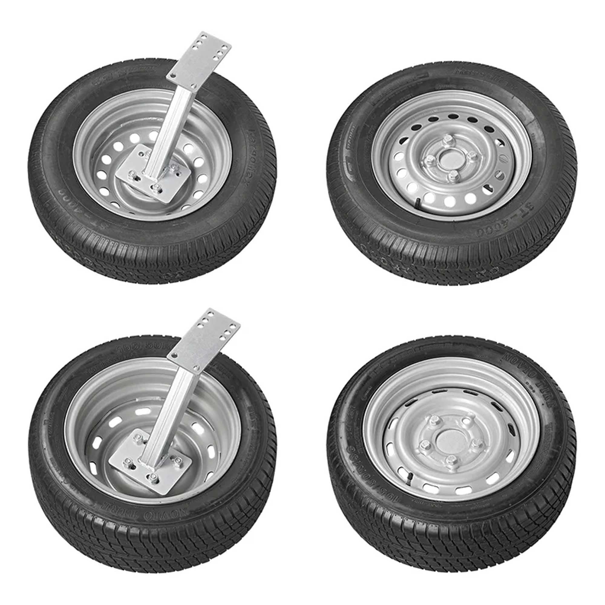 Ersatzradhalter für PKW Anhänger mit U-Bügeln und Schraubsatz | 4 / 5 Loch Felgen