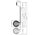 Stützrad 48mm mit Vollgummi-Reifen 300kg gerippte Ausführung
