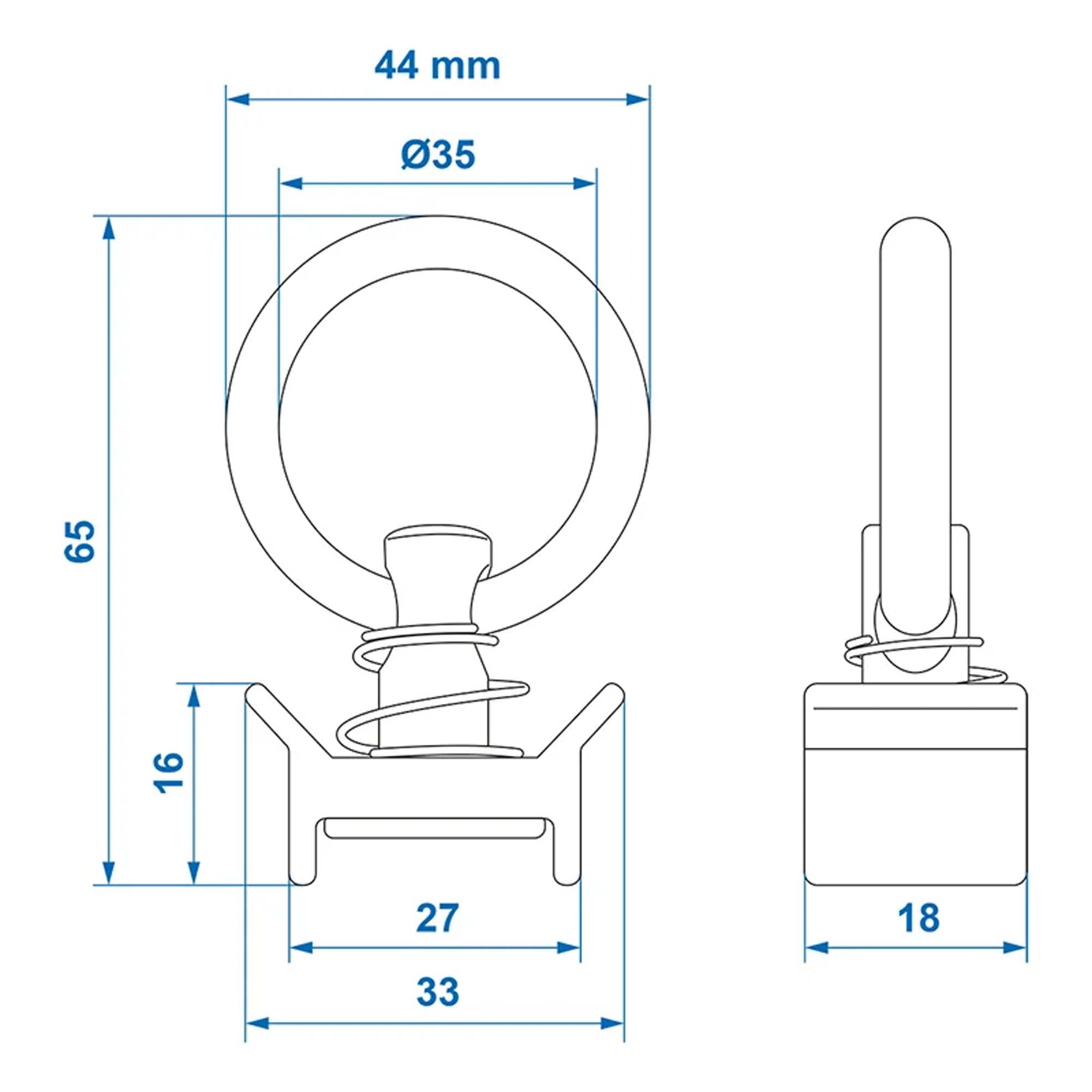Stud Fitting Single Metall 450kg - 1000lbs