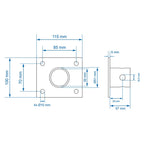 Montageplatte Halterung für Abstellstütze T430357 / T430358 | 115 x 100 mm Pro Plus trailerteile.eu.