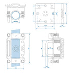 Klemmhalter Ø 48mm für Stützräder drehbar