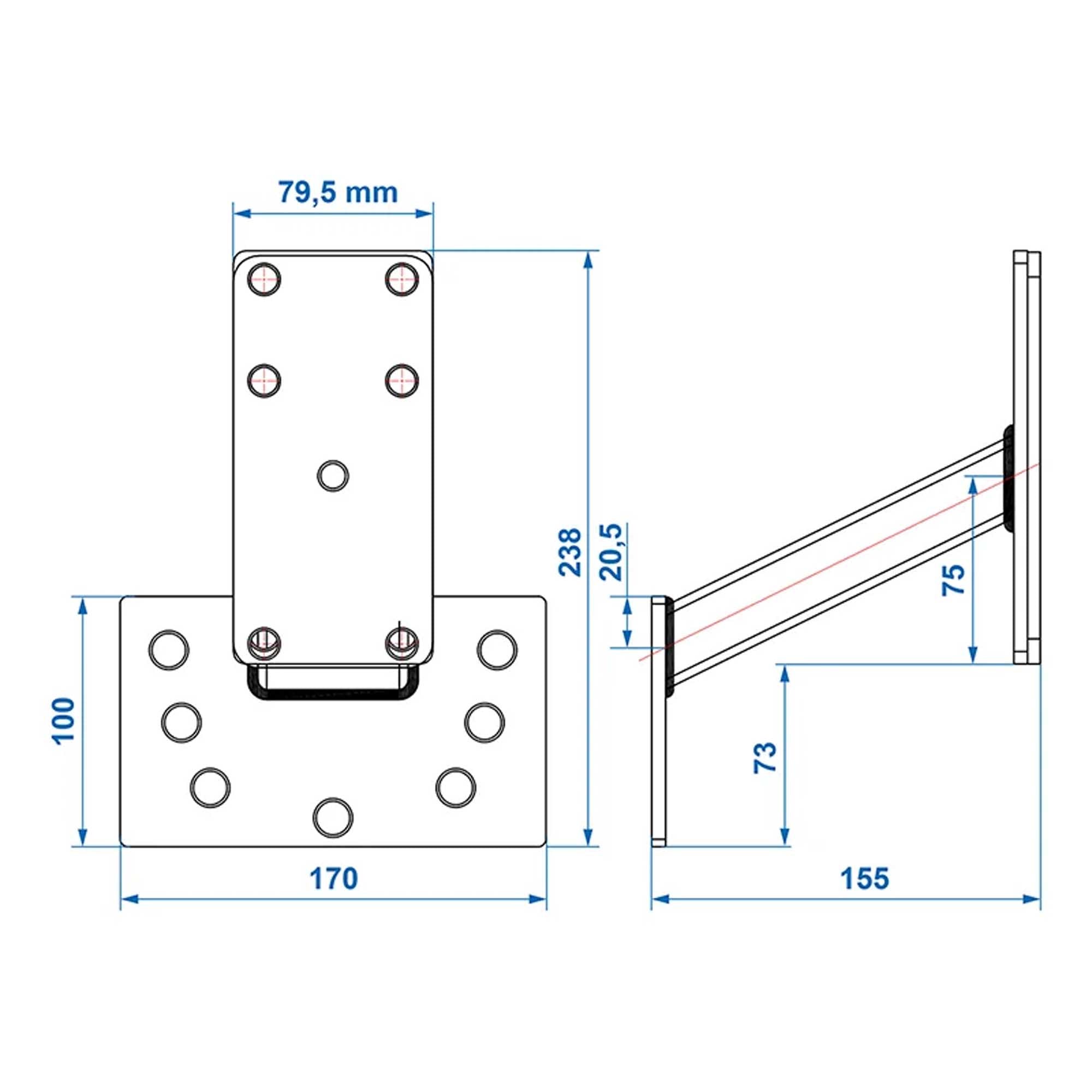 Ersatzradhalter für PKW Anhänger mit U-Bügeln und Schraubsatz | 4 / 5 Loch Felgen