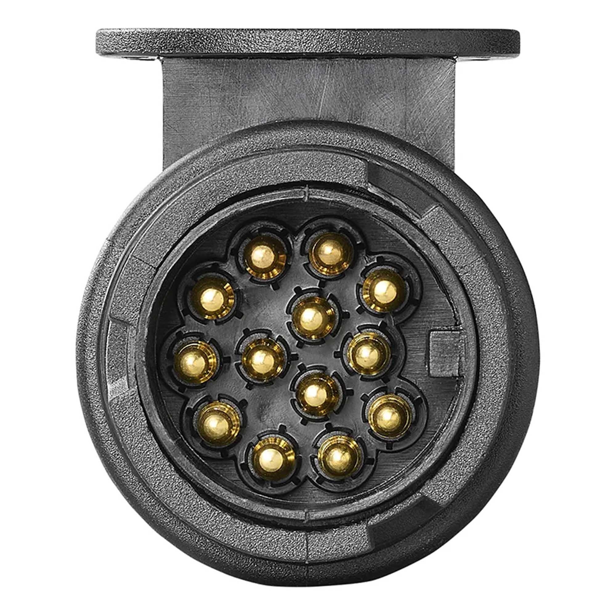 13-pol. Pkw Anhänger Stecker 12V mit 1 Loch-Tülle