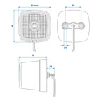 Seitenmarkierungsleuchte 12-24V Gelb 61 x 61 mm LED