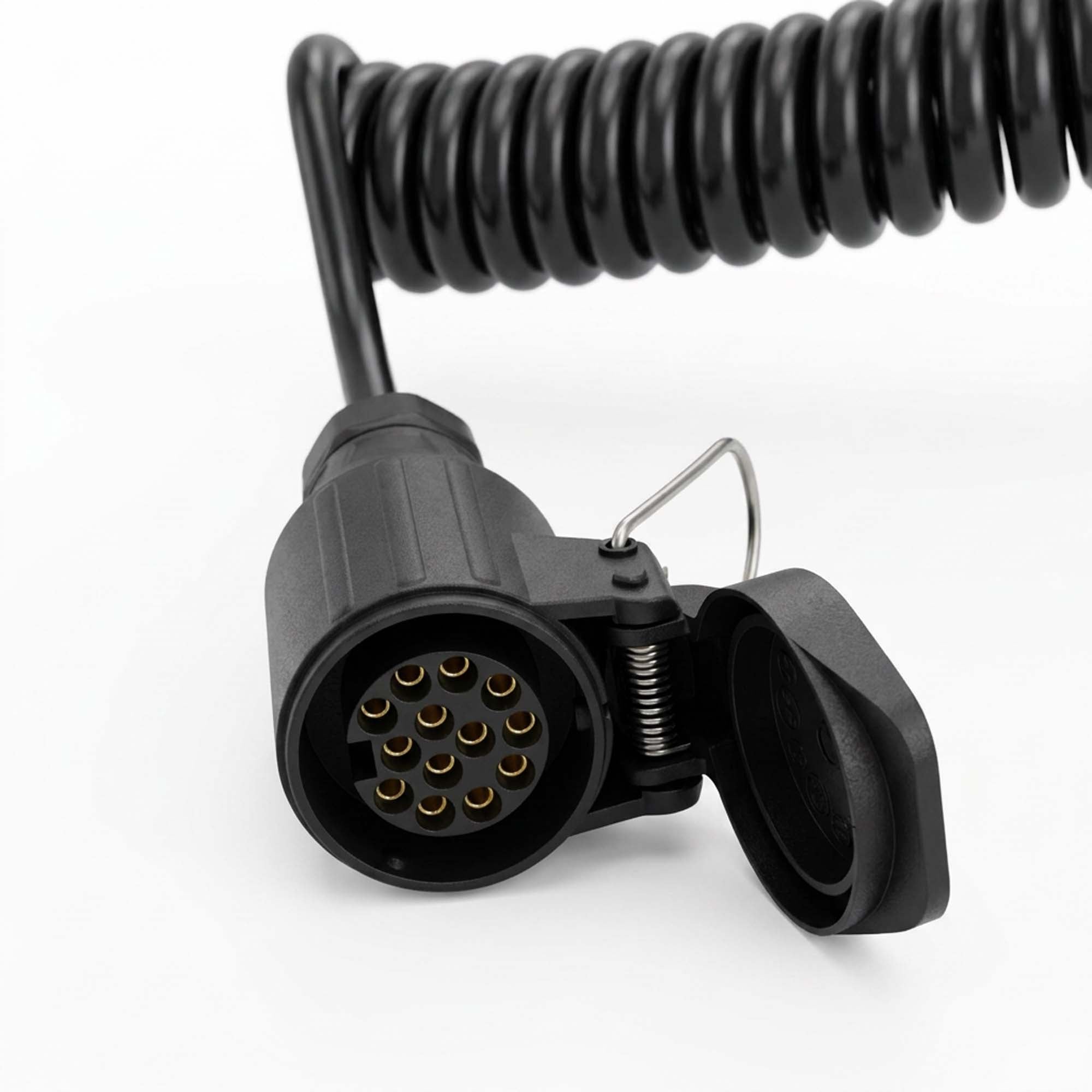 13-poliges Spiral-Verlängerungskabel 12 V bis 2,0 m für Pkw-Anhänger KAMAR trailerteile.eu.