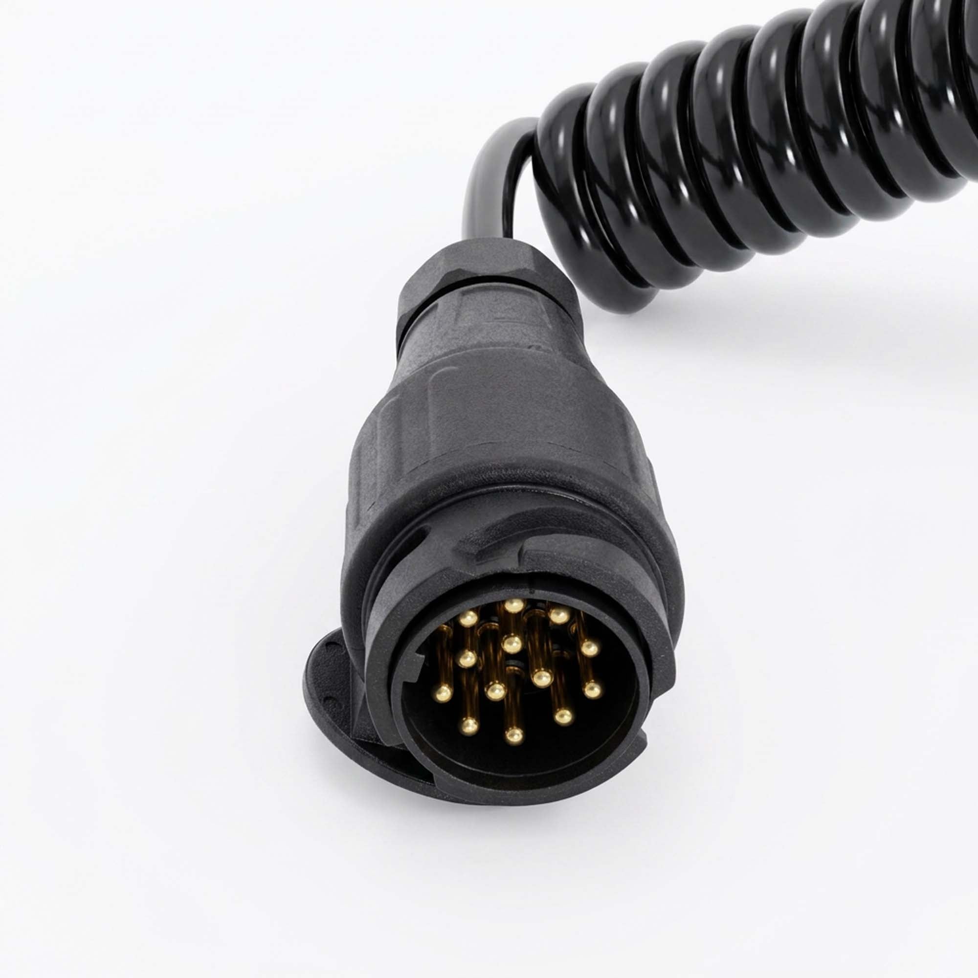 13-poliges Spiral-Verlängerungskabel 12 V bis 2,0 m für Pkw-Anhänger KAMAR trailerteile.eu.