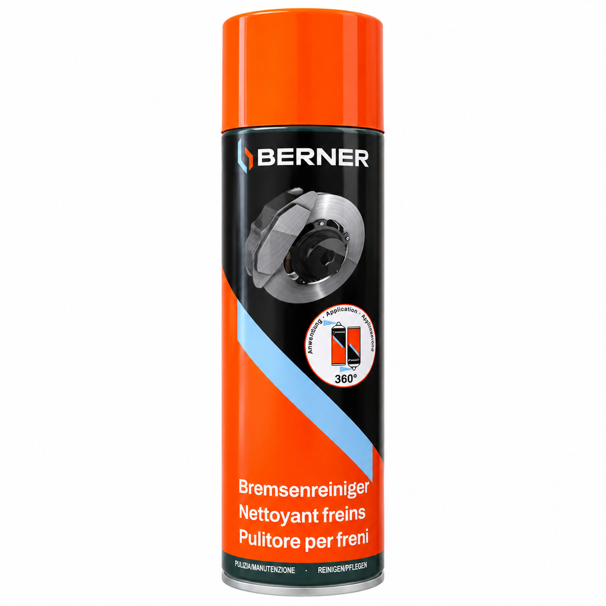Berner Bremsenreiniger 500ml mit 360° Ventil -effizient und rückstandsfrei- Berner trailerteile.eu.